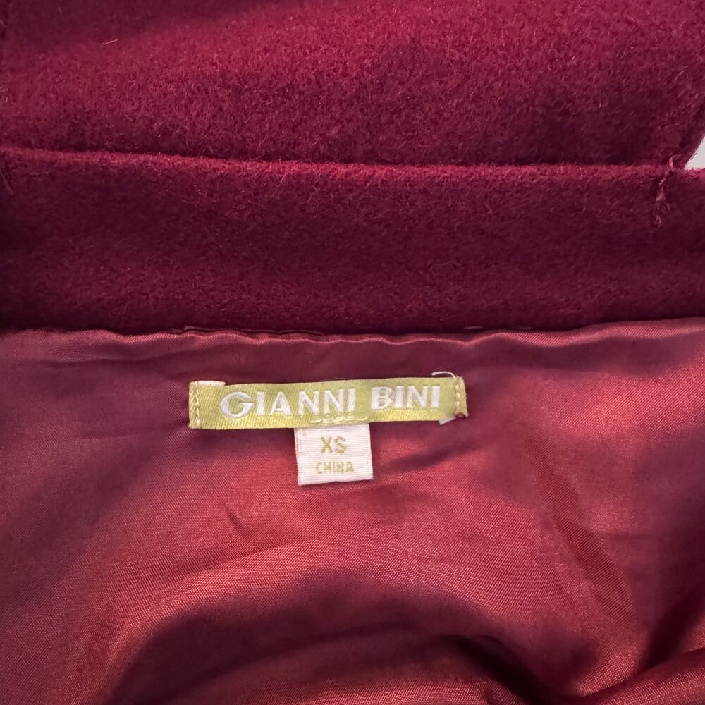 Gianni Bini | Burgundy Wool Blend Pleated Skater Mini Dress Sleeveless XS - Picture 5 of 9